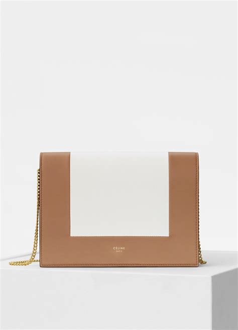 Frame evening clutch on chain in bicolour smooth lambskin